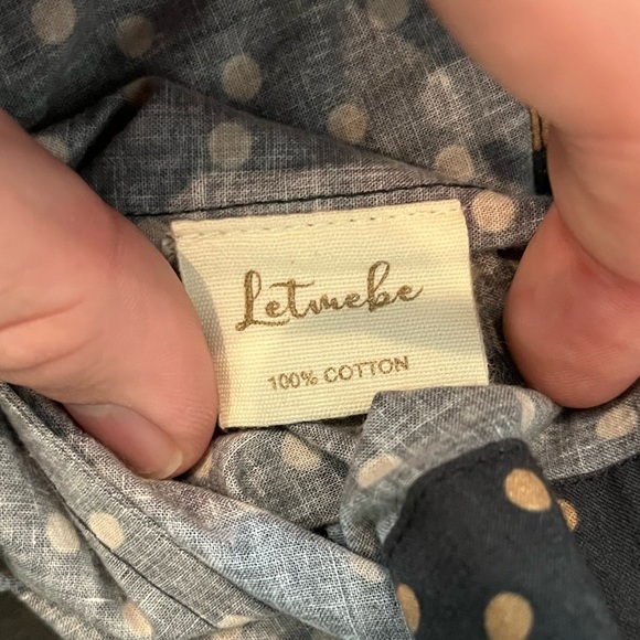 Polka Dot Skirt with Purple and Tan Accents - Picture 6 of 8